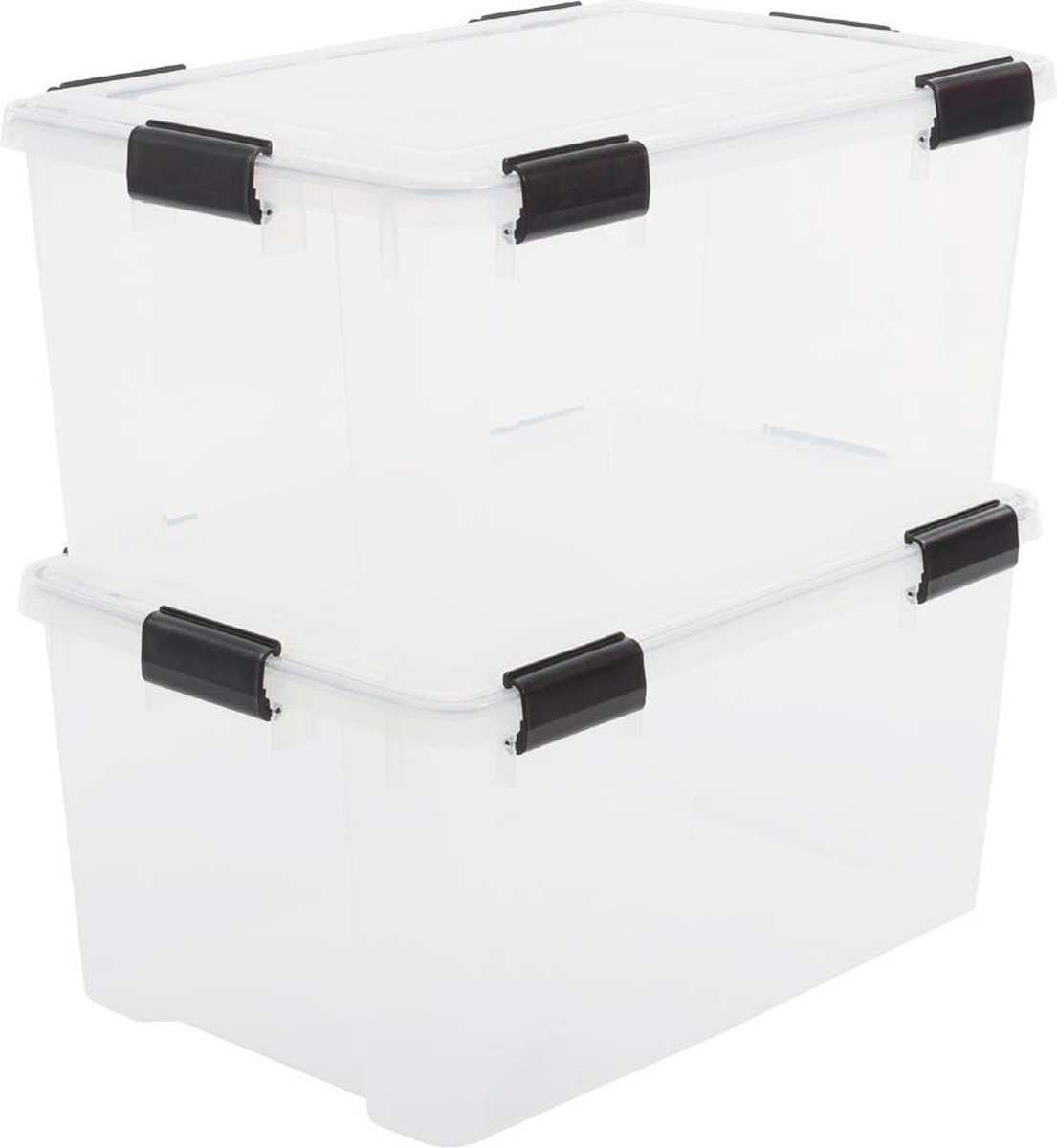 IRIS Airtight Box Opbergbox 50L 2 Stuks Transparant Zwart